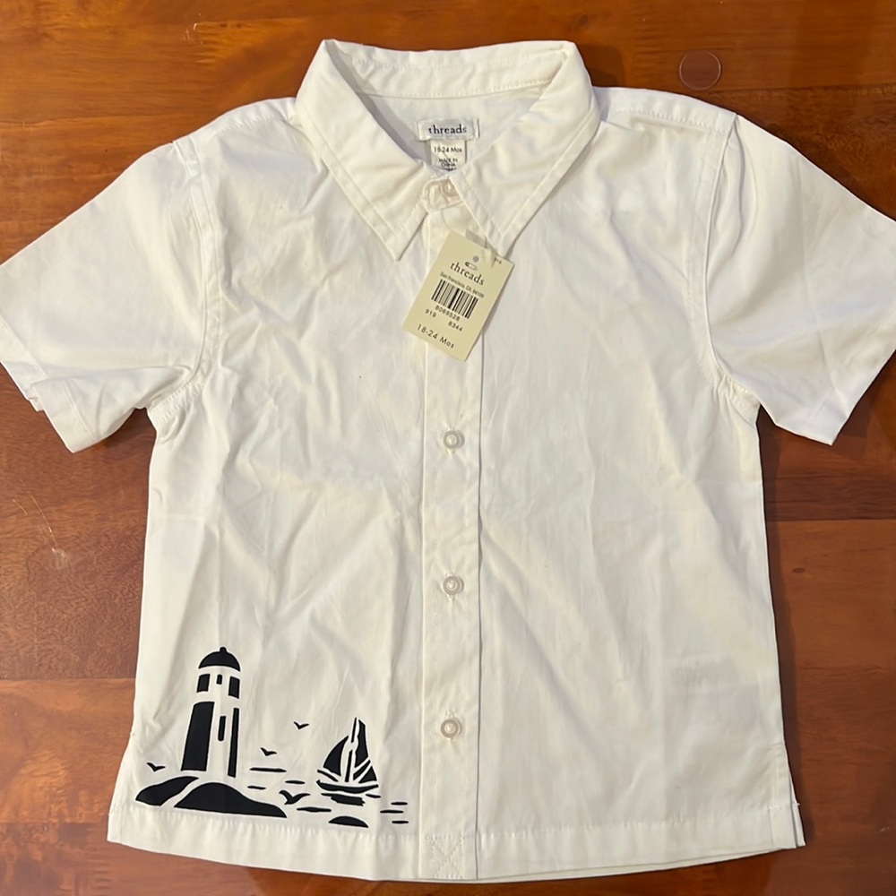 NWT boys 18-24 mos cotton button down shirt